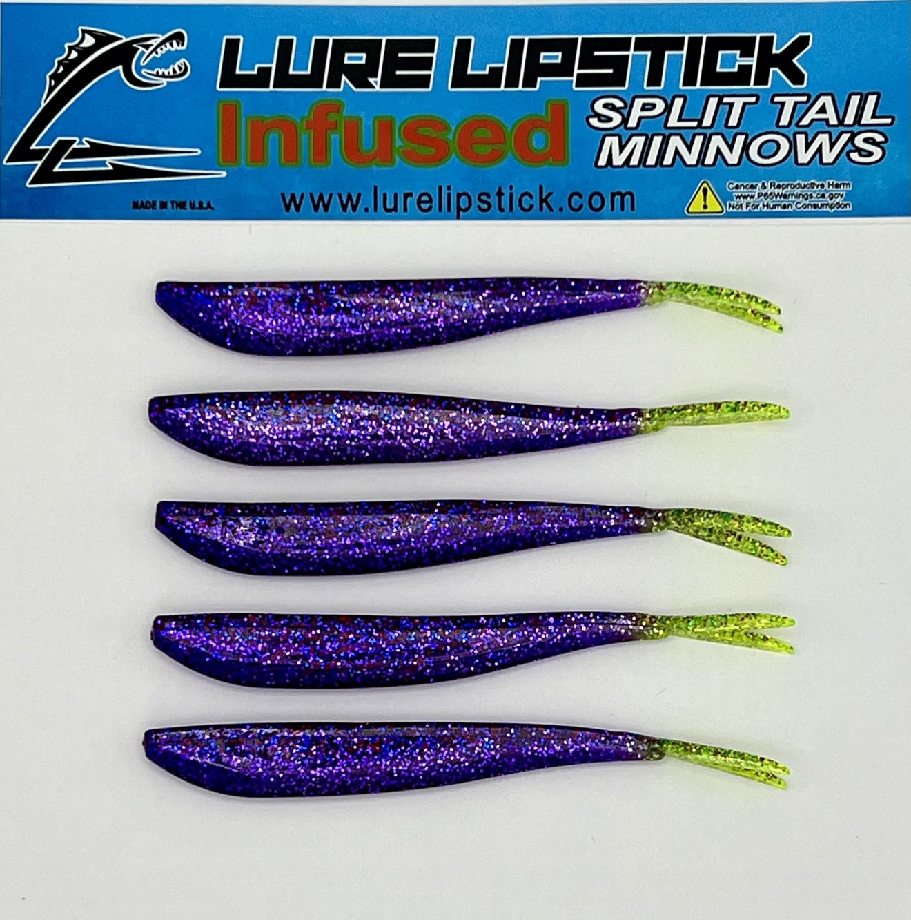 Inch Pack Custom Split Tails Minnows Mighty Mike Lure Lipstick