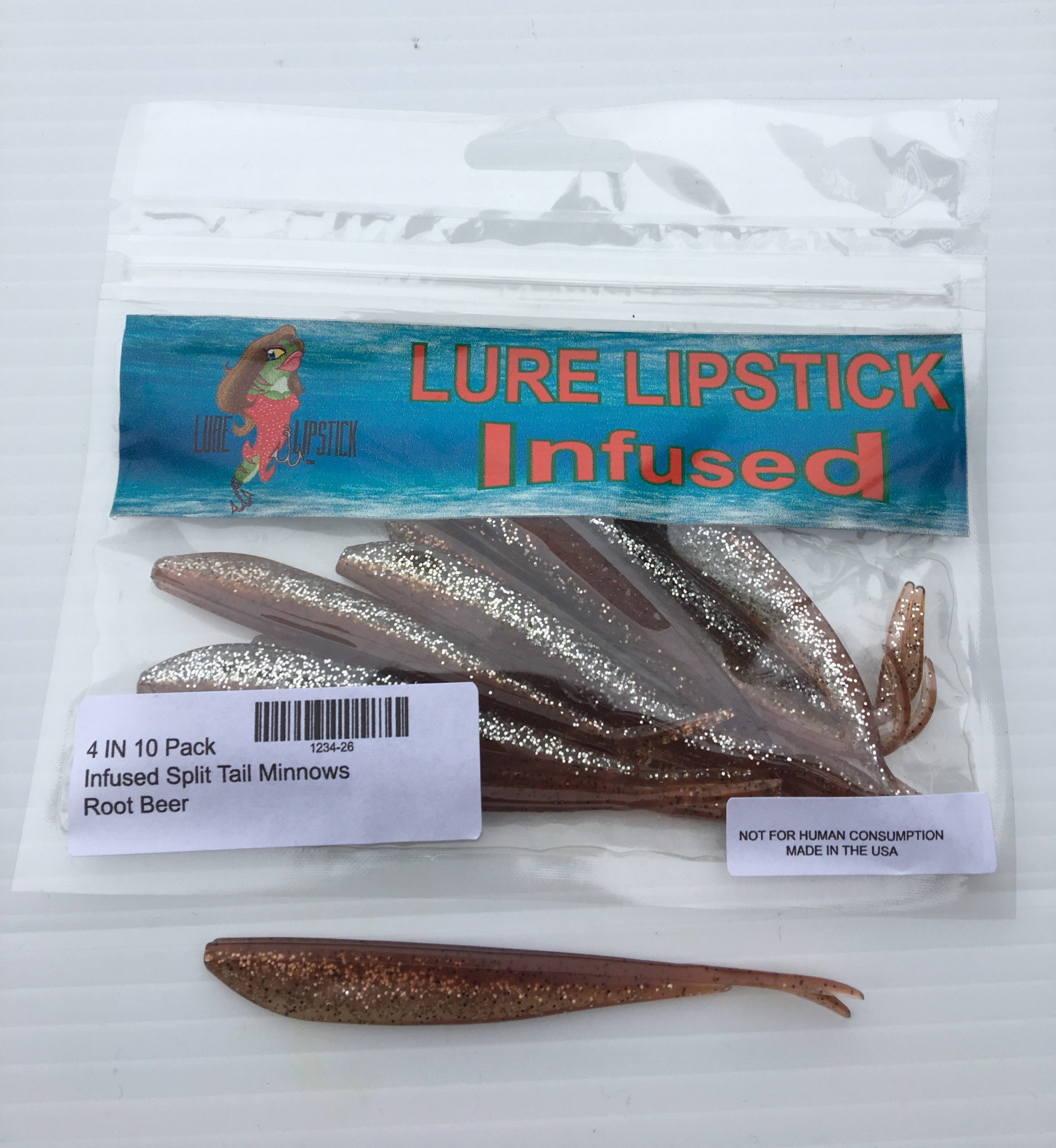Root Beer 25 or 10pk Infused Split Tail Minnows