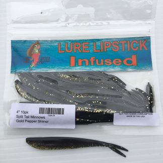 Gold Pepper Shiner 10 or 25pk Infused Split Tail Minnows