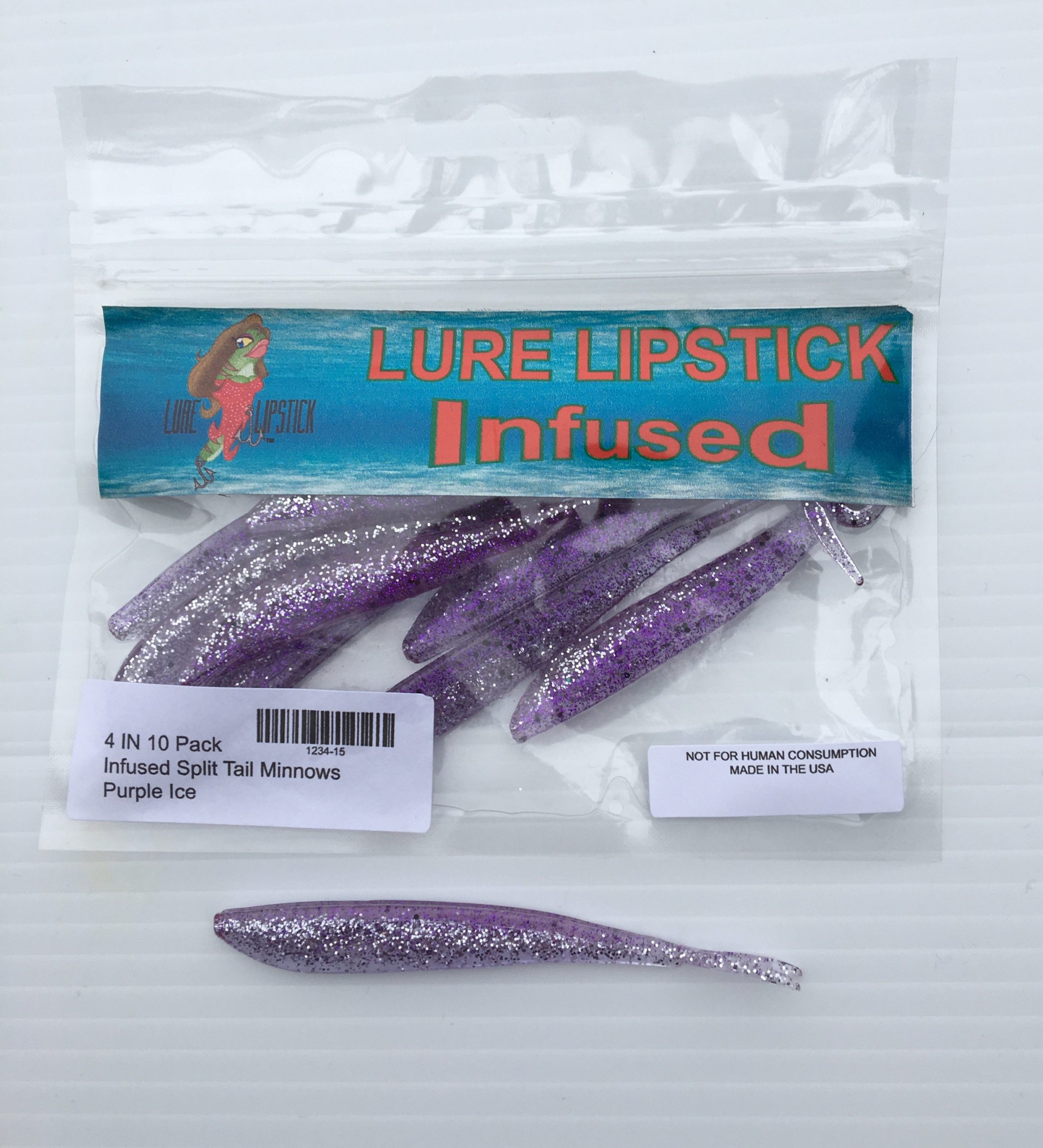 Purple Ice 10pk Infused Split Tail Minnows