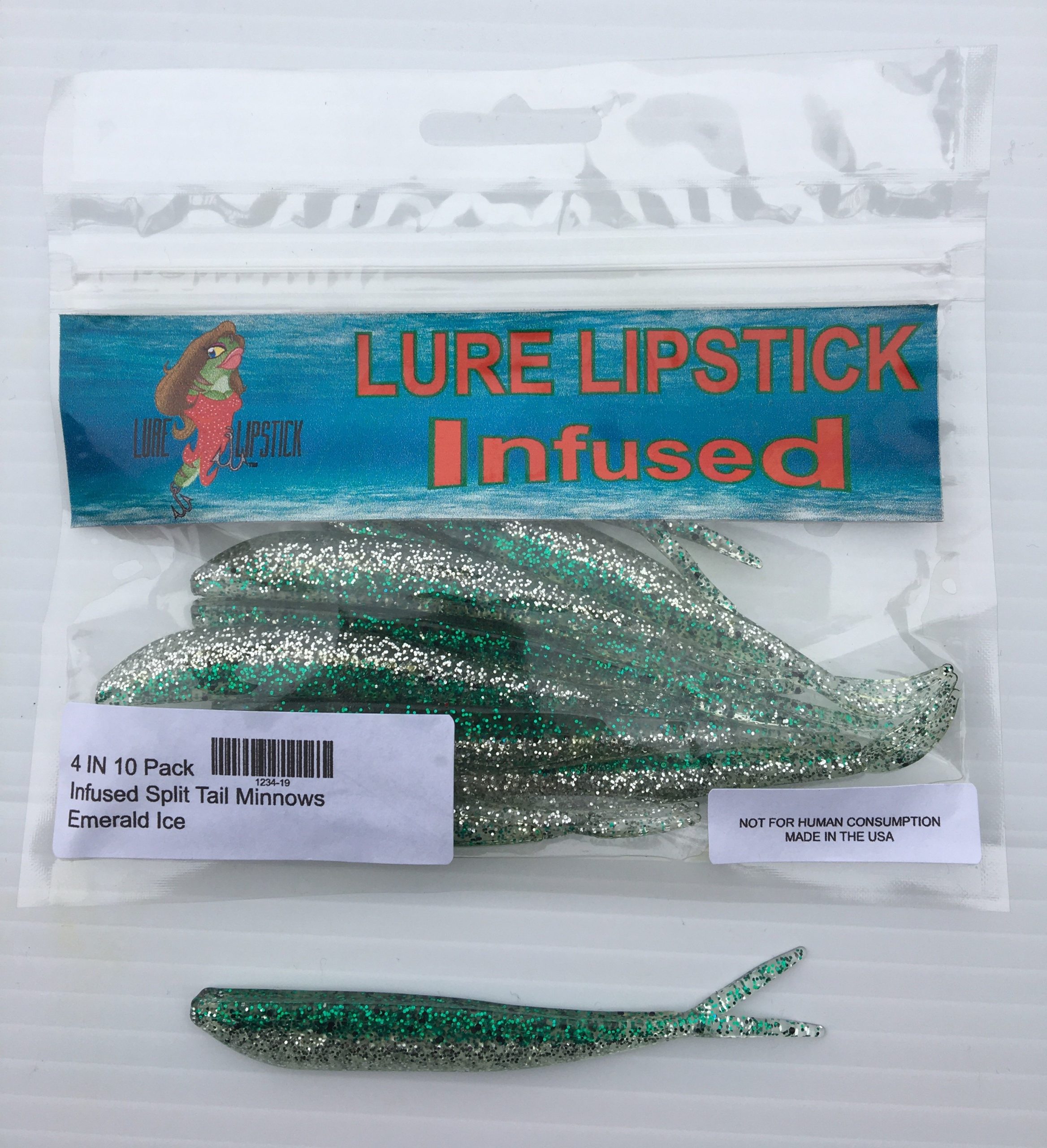 Emerald Ice 25 or 10pk Infused Split Tail Minnows