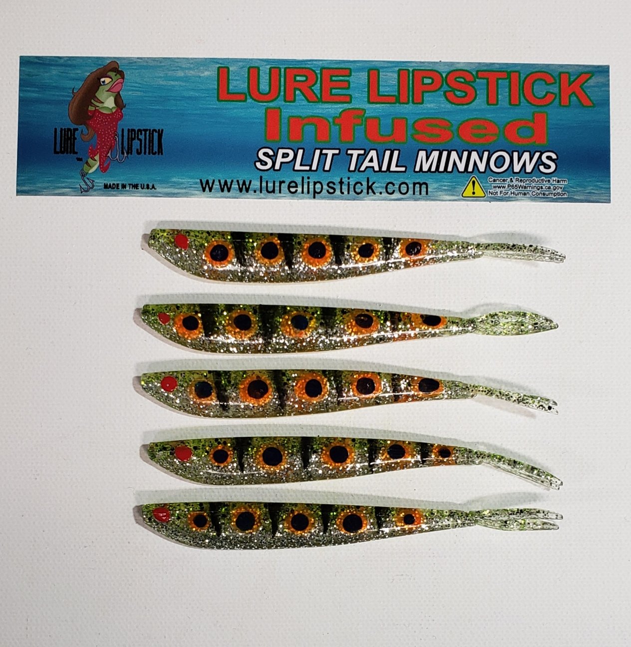 4in 5 Pack Custom Split Tail Minnows - Tanner Outdoor