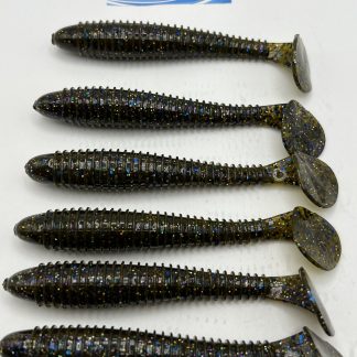 PRO SWIMMER PADDLE TAILS INFUSED WITH LURE LIPSTICK FISH PHEROMONE - 3.8 INCH- QTY 6 - TILAPIA MAGIC