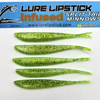 4in 5 Pack Custom Split Tail Minnows – Jay's Special – Lure Lipstick