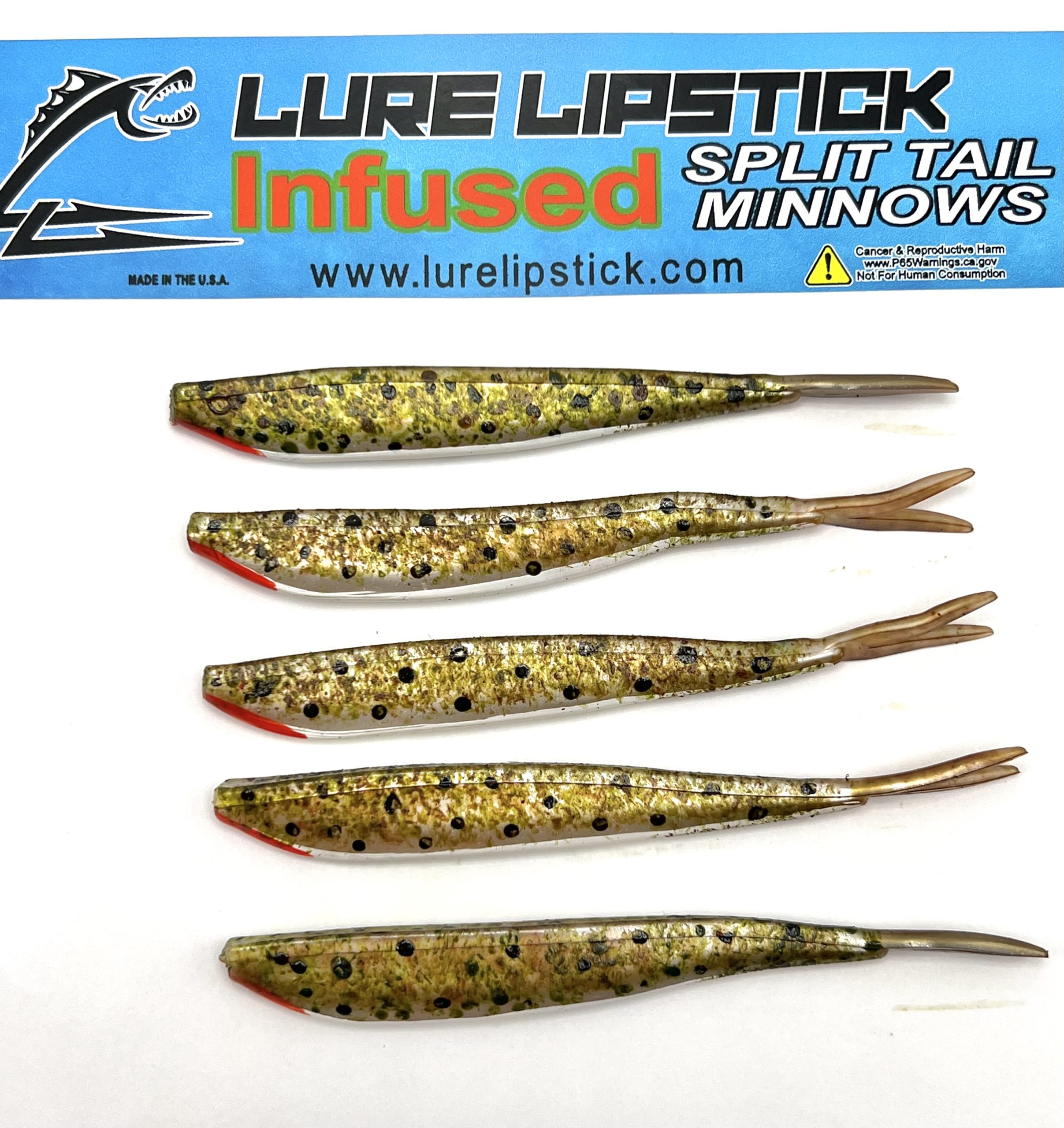 4 INCH 5 PACK CUSTOM SPLIT TAIL MINNOW – GOBY NATURAL TAIL – Lure