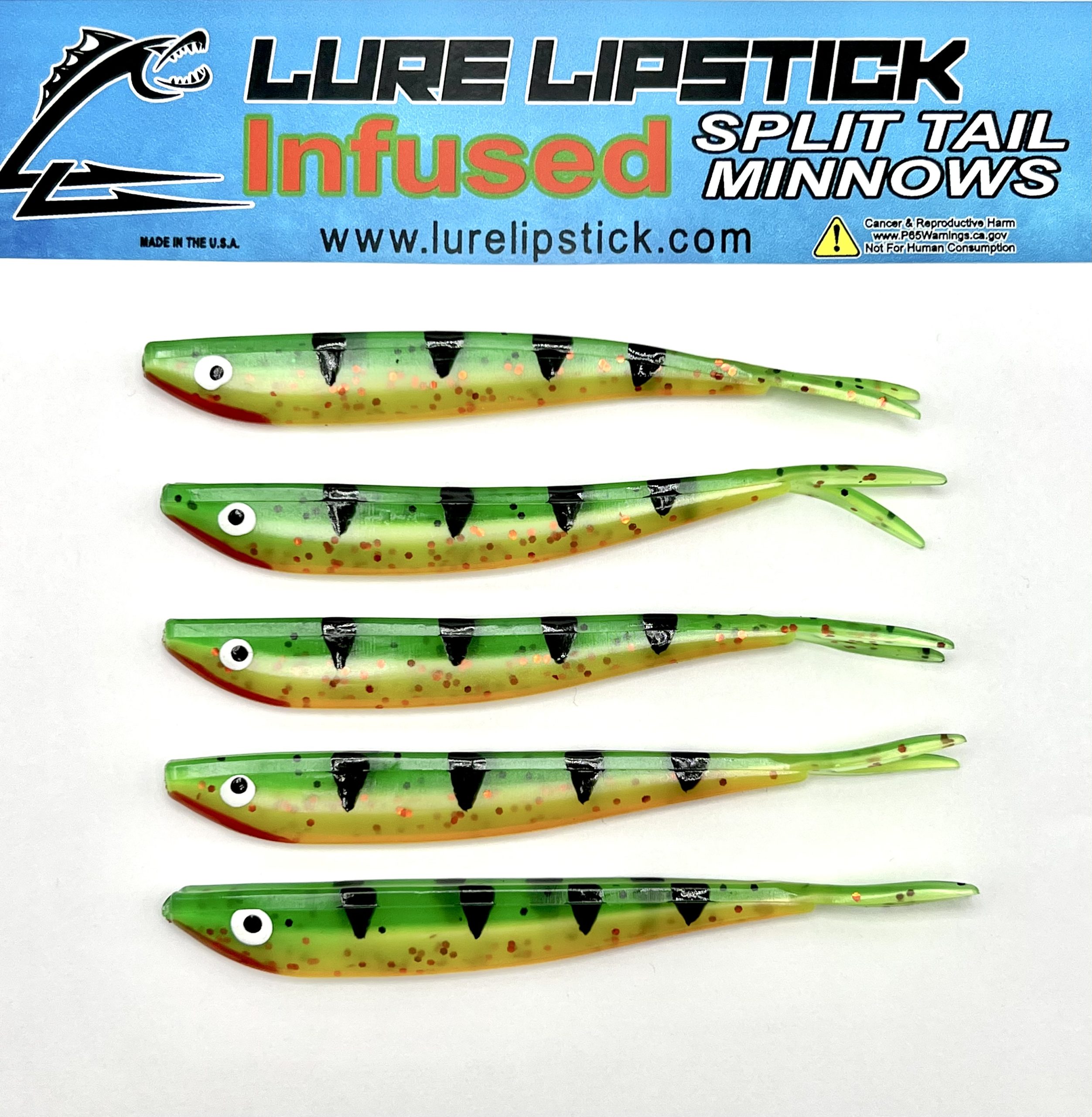 4 IN 5 PACK CUSTOM INFUSED SPLIT TAIL MINNOWS - RICHIE