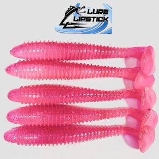 PRO SWIMMER PADDLE TAILS INFUSED WITH LURE LIPSTICK FISH PHEROMONE - 4.8 INCH 5 PACK - PINK PIRANHA