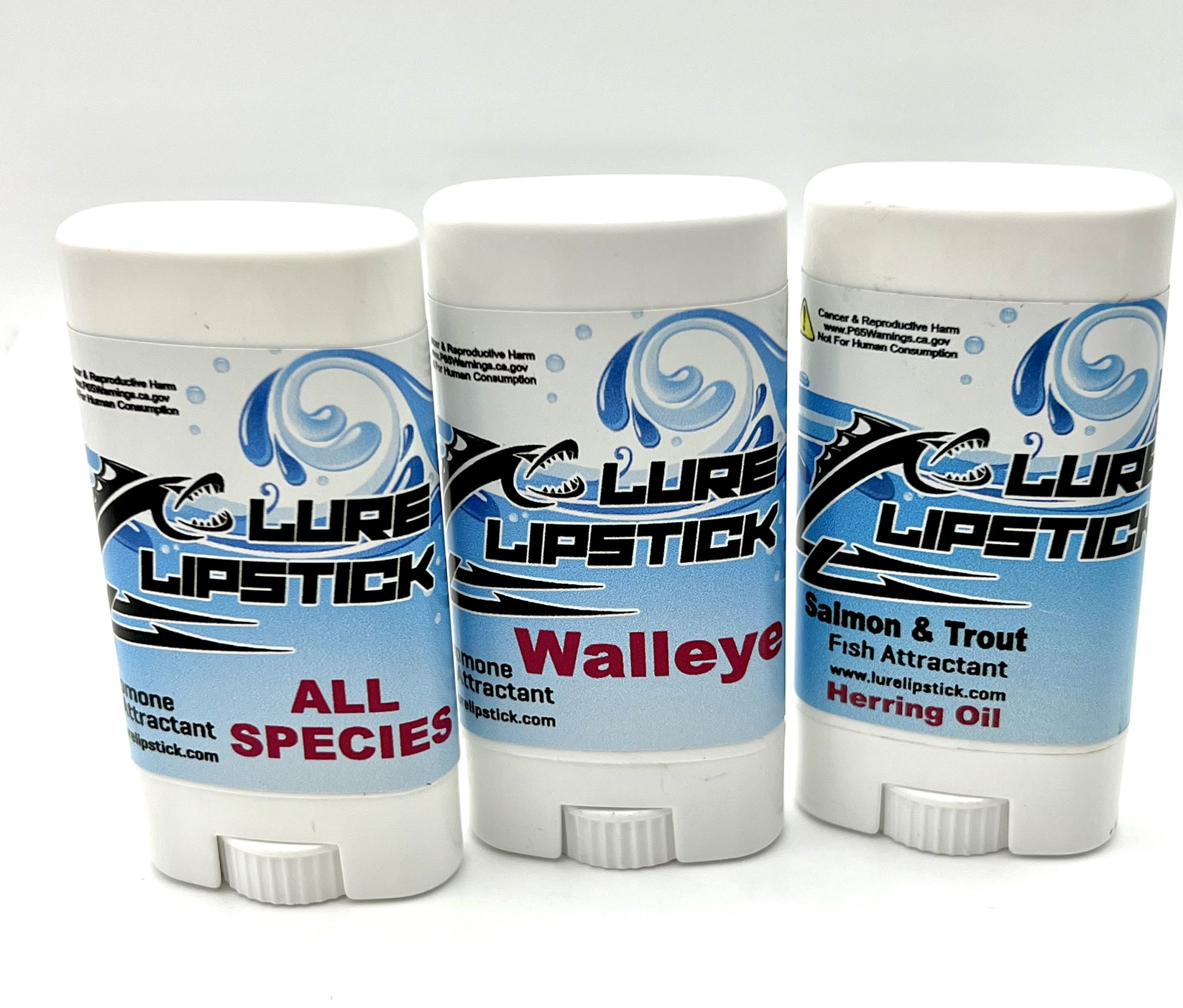 Lure Lipstick - 3 Pack Wax Combo - 1 Walleye, 1 Salmon & Trout, 1 Original  Formula
