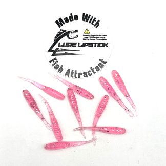 Infused 1.25 inch Mini Fork Tail Worms - Pink Ice