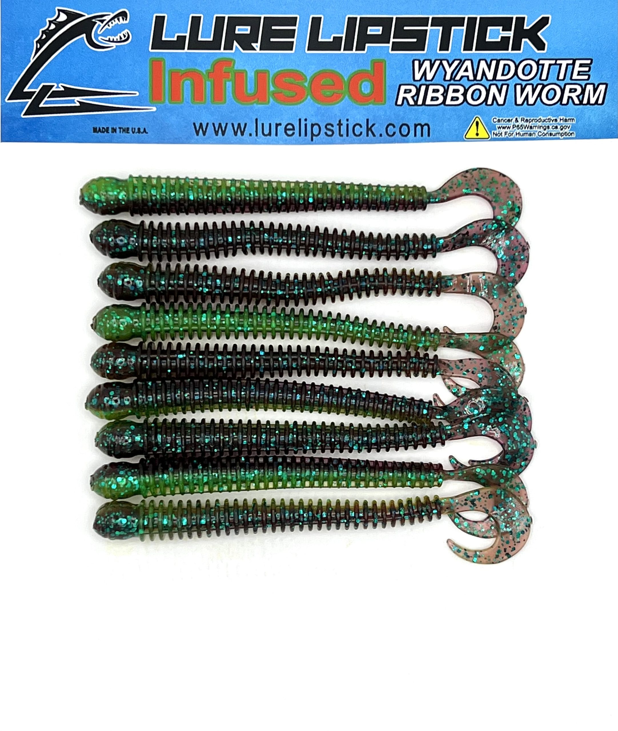 4 Inch 10 Pack Infused Custom Wyandotte Ribbon Worms – Sour Grape