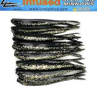 4 inch 20 Pack Infused Split Tail Minnows- Gold Pepper Shiner
