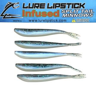 4 INCH 5 PACK CUSTOM SCENTED SPLIT TAIL MINNOWS – MELON BELLY – Lure  Lipstick