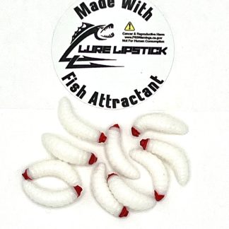 Infused Wax Worms- 10 Pack- White with Red Tip
