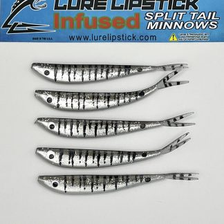 4 In 5 Pack Custom Split Tail Minnows - Logperch