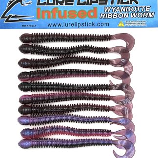 4 Inch 10 Pack Infused Custom Wyandotte Ribbon Worms - Tequila Sunrise