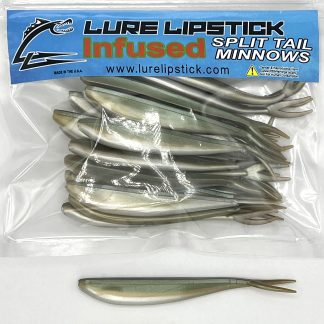 4 Inch 25 Pack Scented Split Tail Minnows- Rainbow Smelt