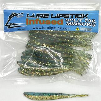 4 Inch 25 Pack Scented Split Tail Minnows- Perch