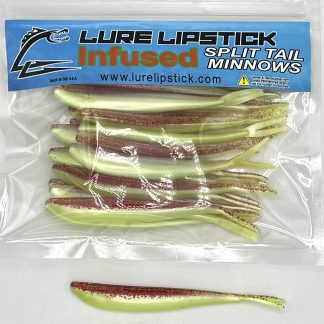 4 Inch 25 Pack Scented Split Tail Minnows- Bloody Mary